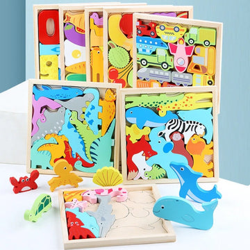 Cartoon Animal Fruit Educational Puzzle Toy